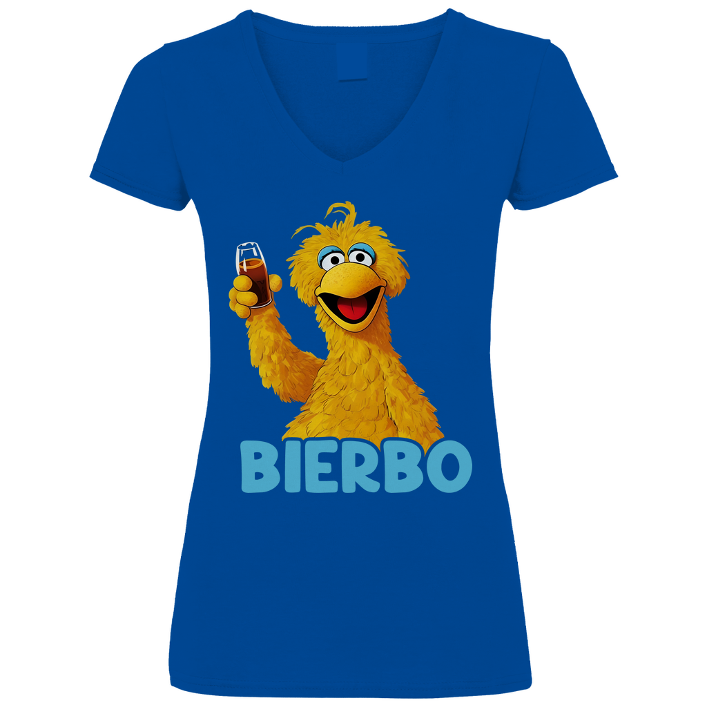 Sesamstraße - Bibo Bierbo - V-Neck Damenshirt Royal Blue S