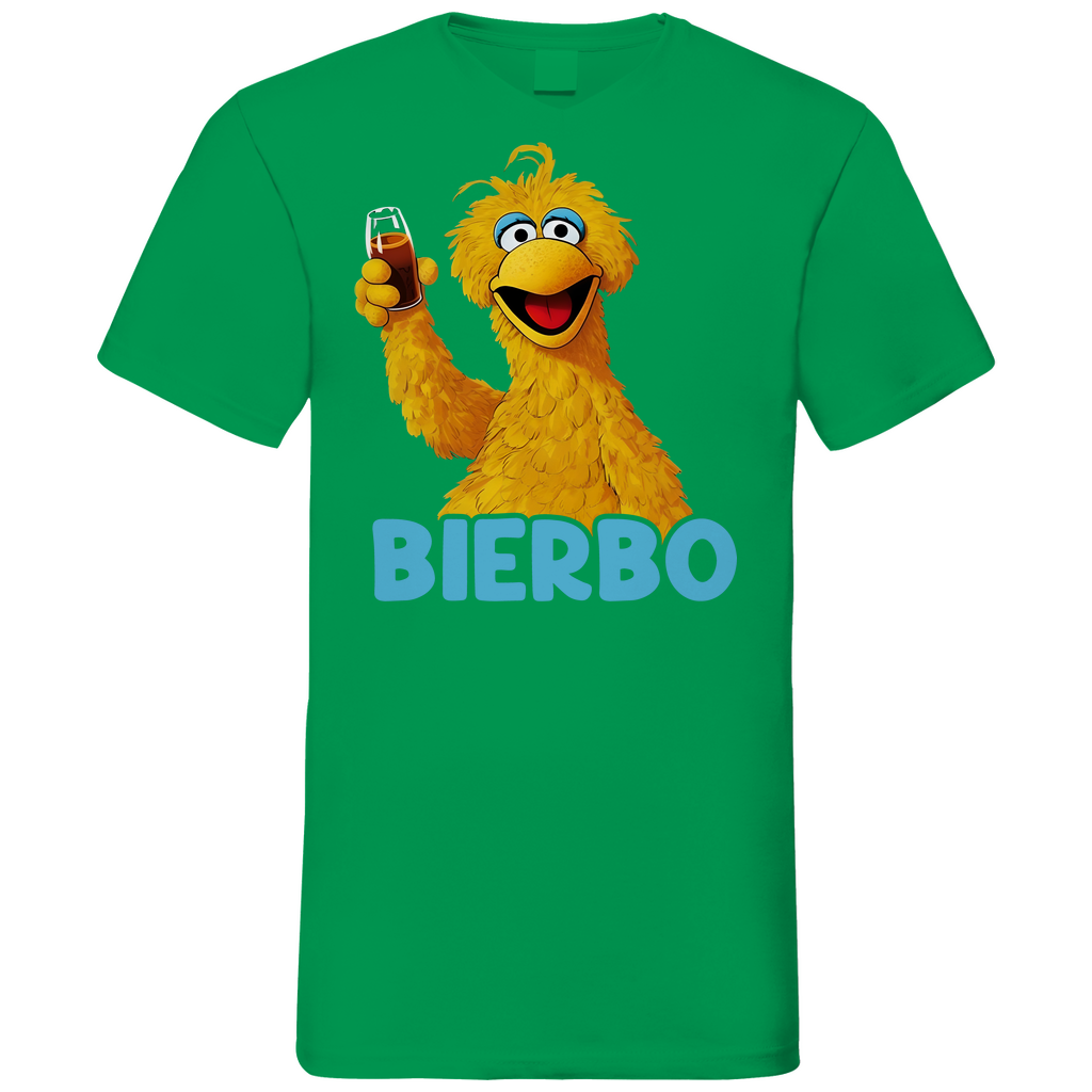 Sesamstraße - Bibo Bierbo - Herren V-Neck Shirt Kelly Green