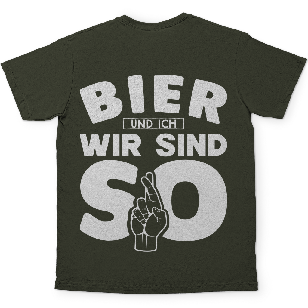 Bier und ich wir sind so - Herren Shirt Urban Khaki