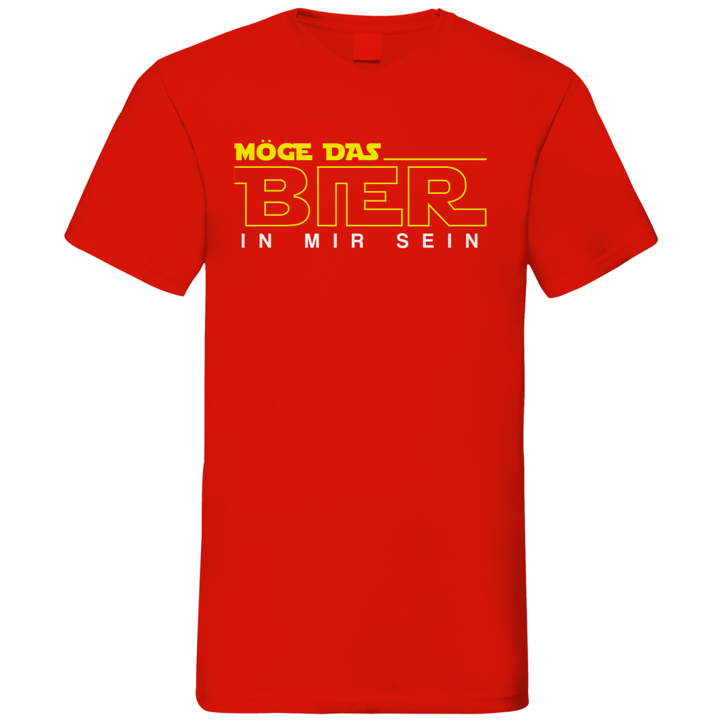 Möge das Bier in mir sein - Star Wars - Herren V-Neck Shirt Red