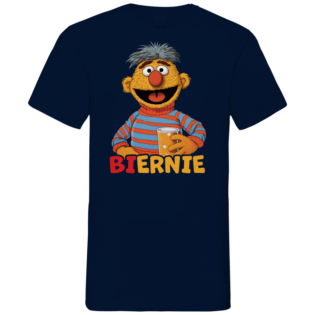 Sesamstraße - Ernie Biernie - Herren V-Neck Shirt Navy