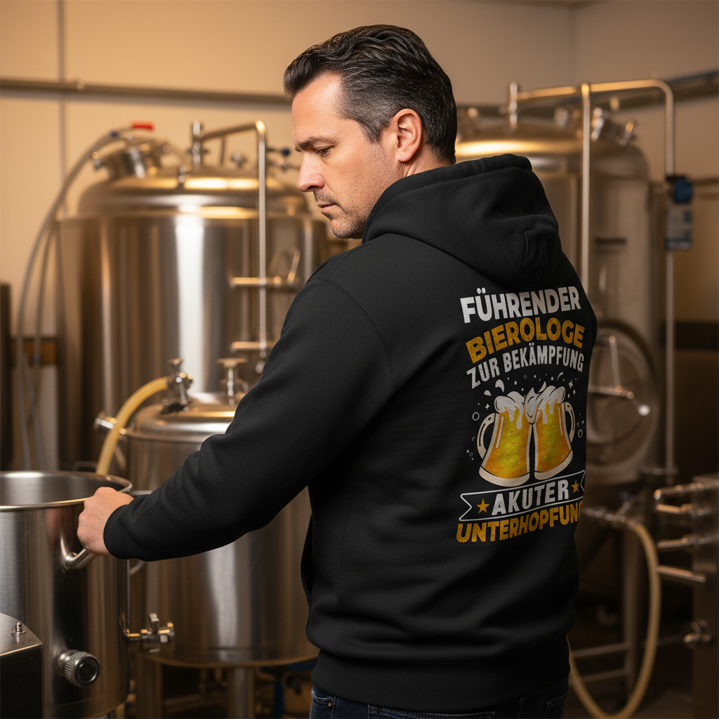 Führender Bierologe zur Bekämpfung akuter Unterhopfung - Unisex Hoodie
