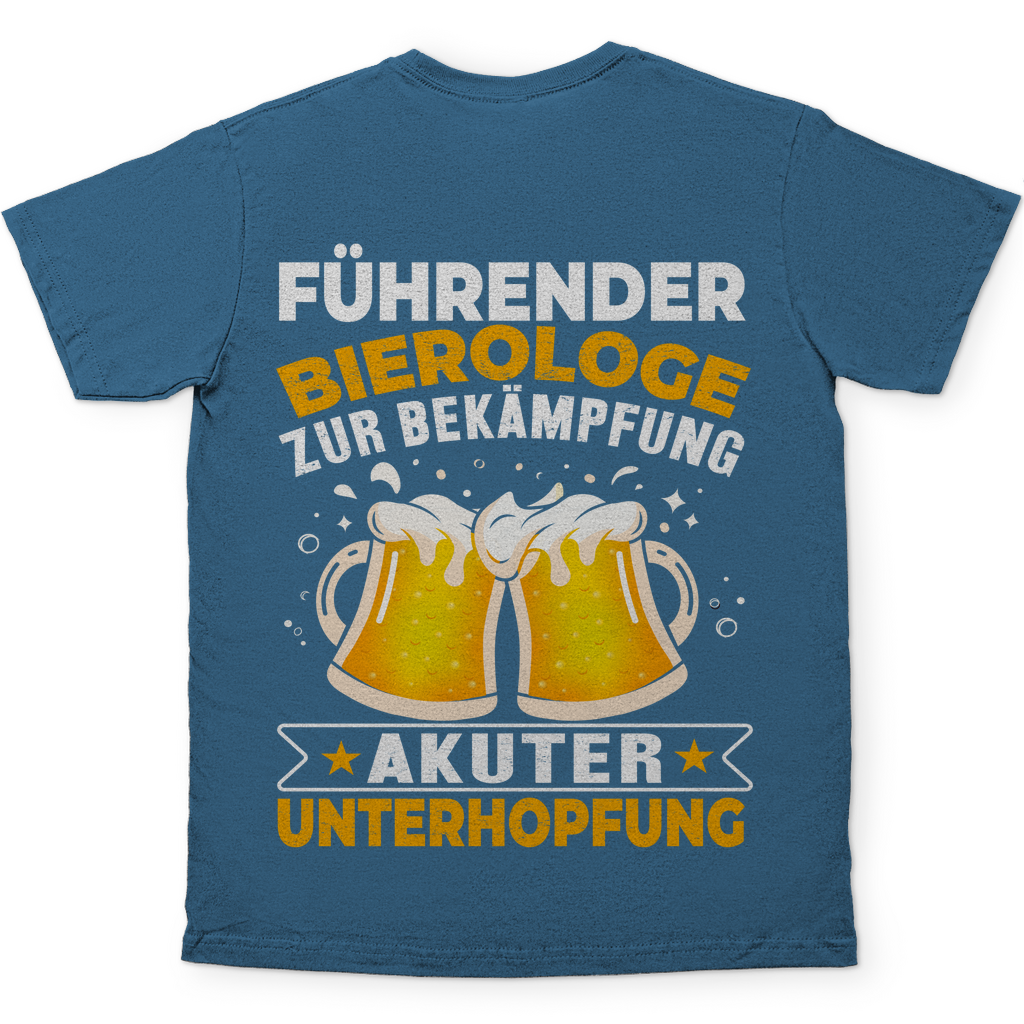 Führender Bierologe zur Bekämpfung akuter Unterhopfung - Herren Shirt Stone Blue