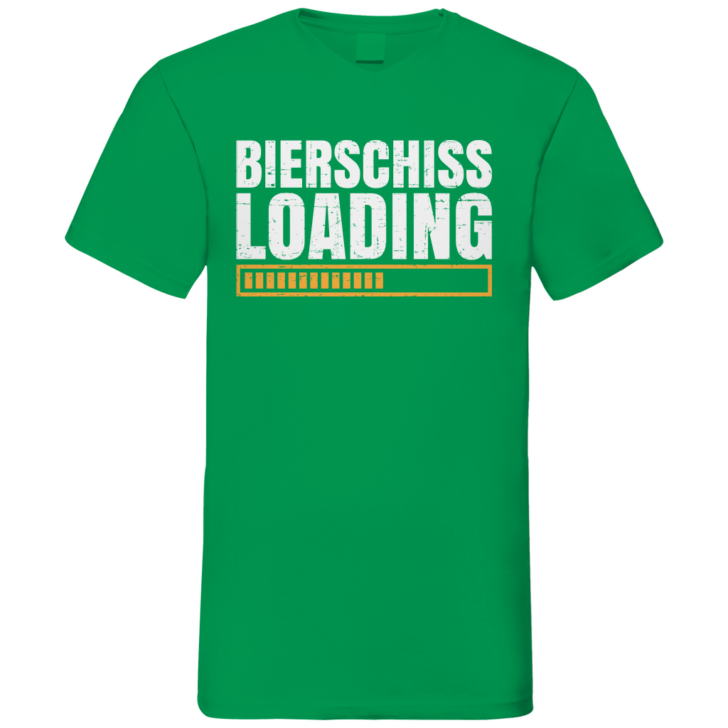 Bierschiss Loading - Herren V-Neck Shirt Kelly Green