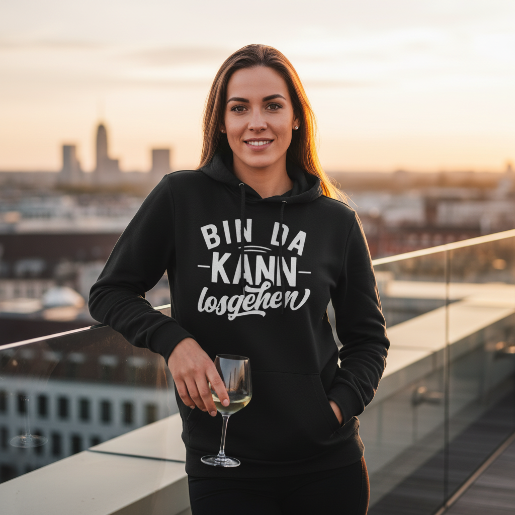 Bin da kann losgehen - Damen Hoodie