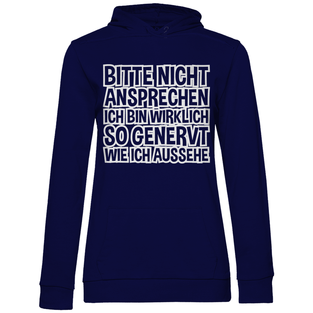 Bitte nicht ansprechen ich bin genervt - Damen Hoodie Navy Blue