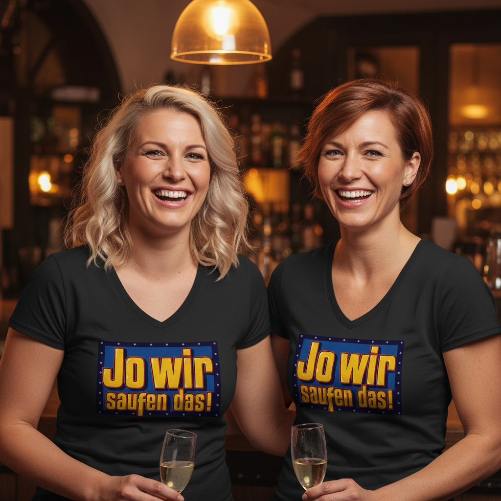 Jo wir saufen das? Bob der Baumeister - V-Neck Damenshirt
