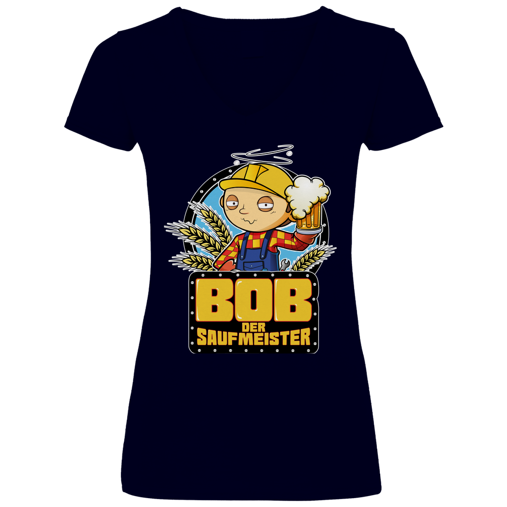 Bob der Baumeister Saufmeister - V-Neck Damenshirt Deep Navy
