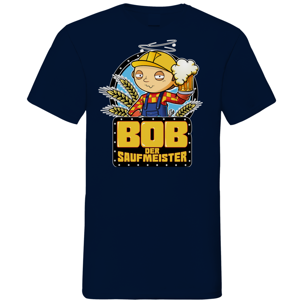 Bob der Baumeister Saufmeister - Herren V-Neck Shirt Navy