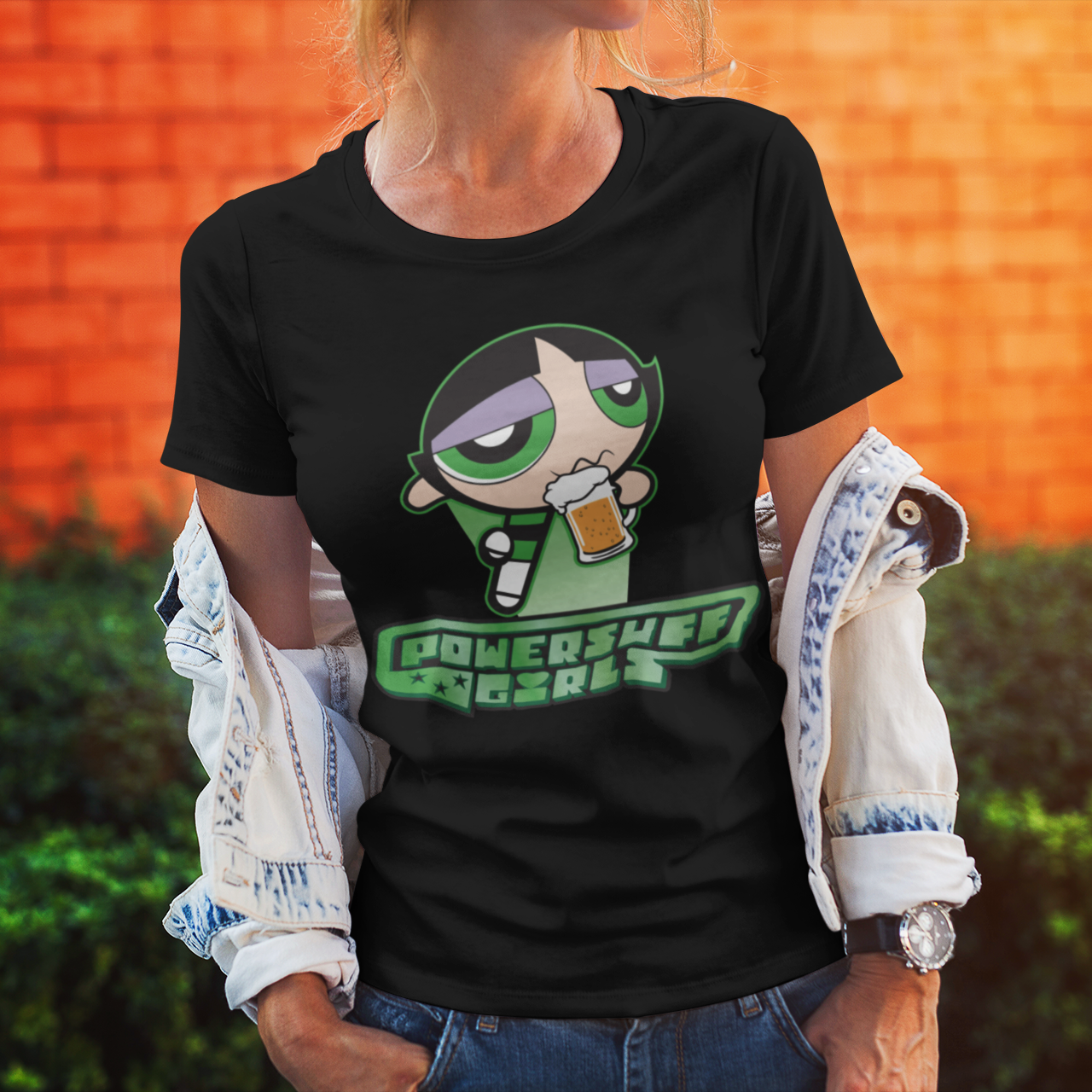 Buttercup Powersuff Powerpuff Girls - Damenshirt