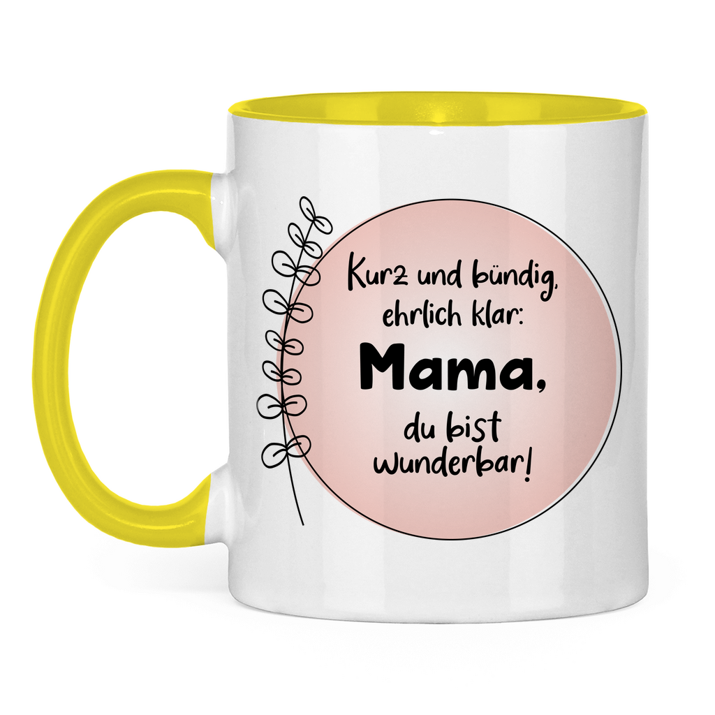 Mama du bist wunderbar! - Tasse zweifarbig Yellow