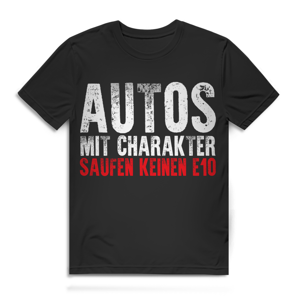 Herren T-Shirt Autos mit Charakter saufen keinen E10 Oldtimer Black
