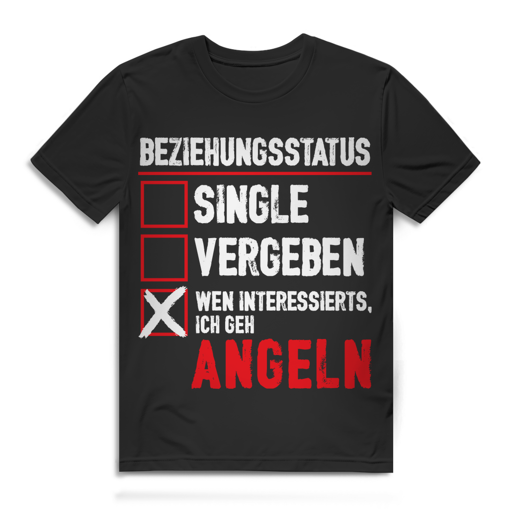 Lustiges Angler Shirt Männer – Beziehungsstatus ich geh angeln T-Shirt Black
