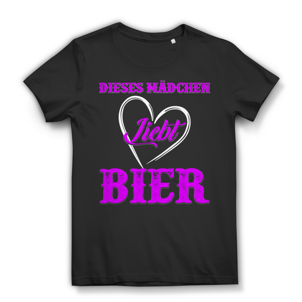 Bier Shirt Damen – Dieses Mädchen liebt Bier – Lustiges Geschenk für Frauen Black