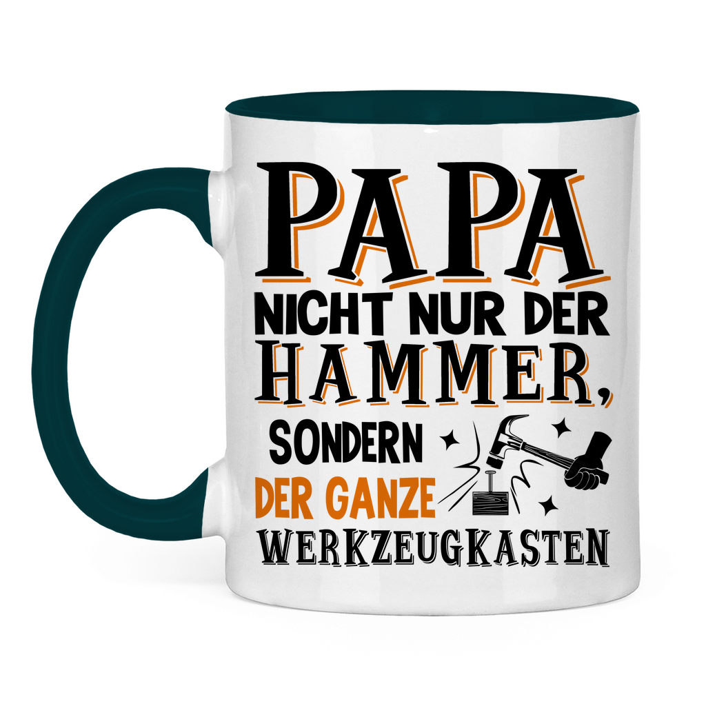 Papa nicht nur der Hammer sondern der ganze Werkzeugkasten - Tasse zweifarbig Petrol