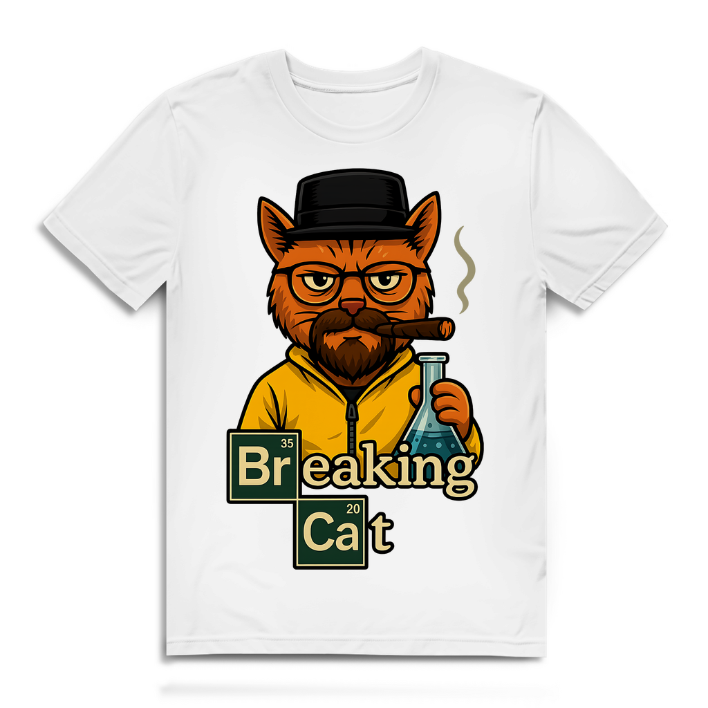 Breaking Bad Breaking Cat Katze - Herren Premium Bio T-Shirt White