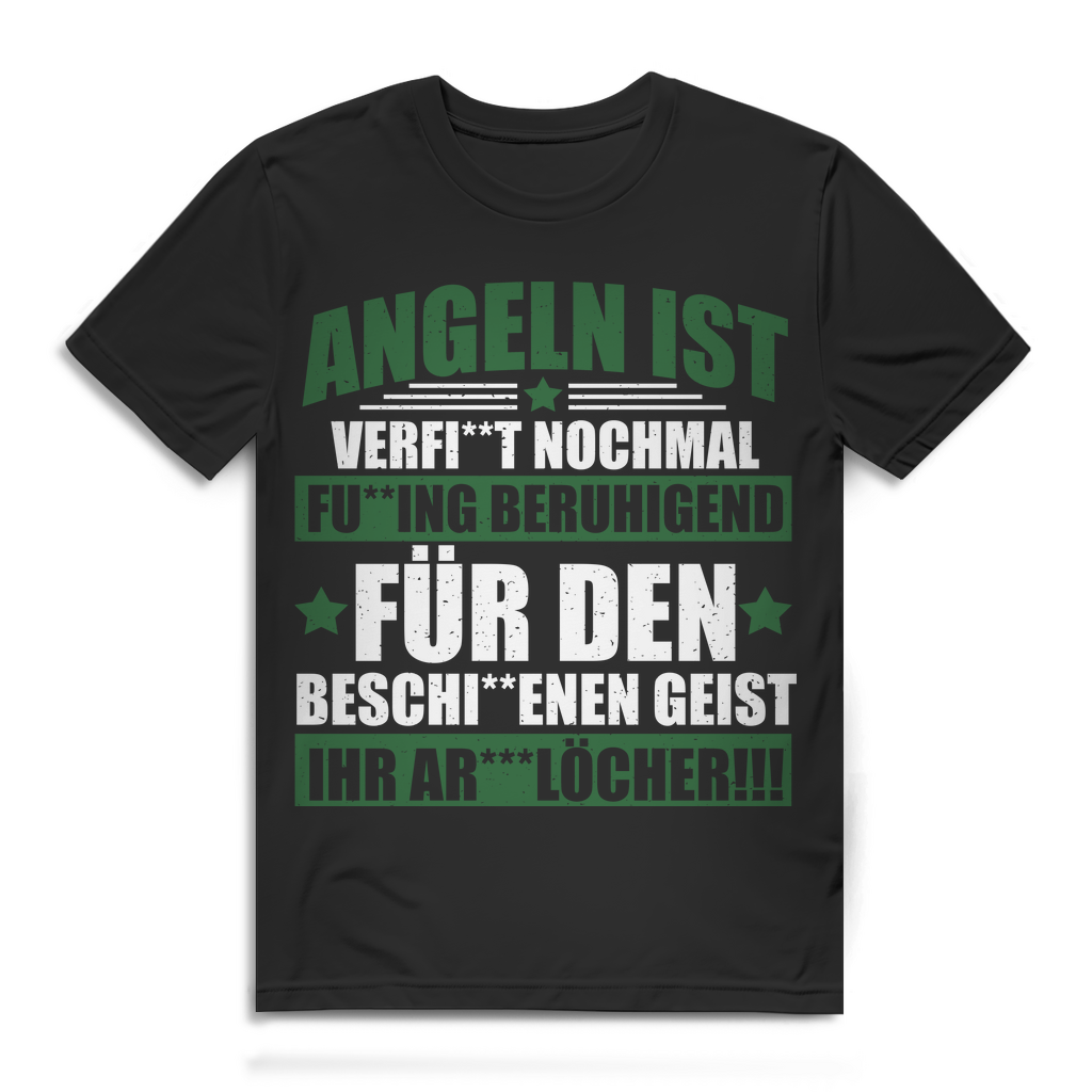 Derbes Angler Spruch Shirt – Sarkasmus für Männer die beim Angeln runterkommen Black