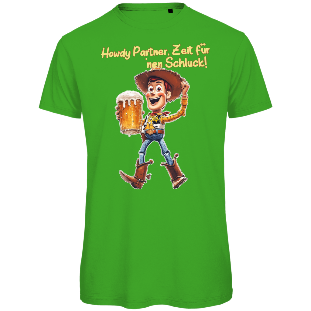 Howdy Partner Zeit für nen Schluck - Woody Toy Story - Herren Premium Bio T-Shirt