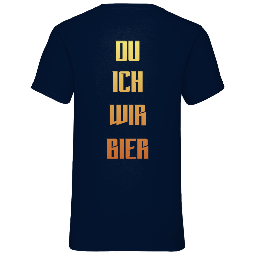 Strammsein Du Ich Wir Bier - Herren V-Neck Shirt