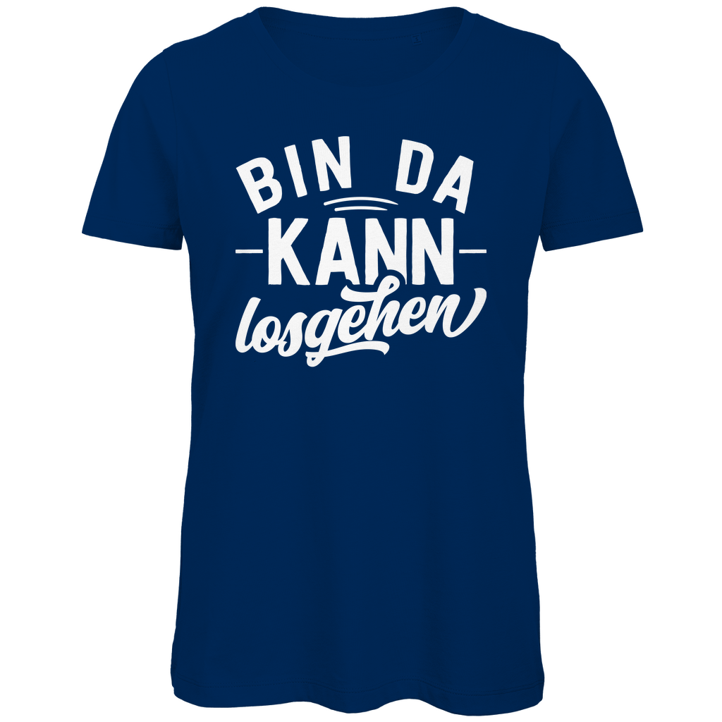 Bin da kann losgehen - Damen Premium Bio T-Shirt Navy