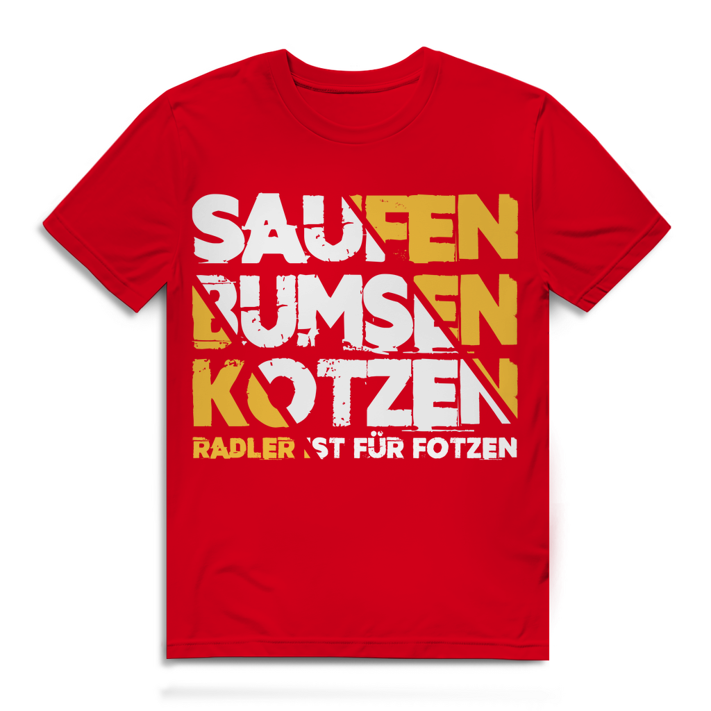 Saufen Bumsen Kotzen Radler ist für Fotzen - Herren Premium Bio T-Shirt Red