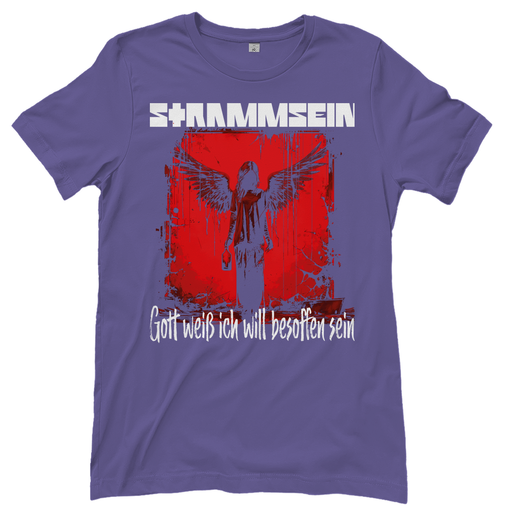 Strammsein Gott weiß ich will besoffen sein - Damenshirt Millennial Lilac