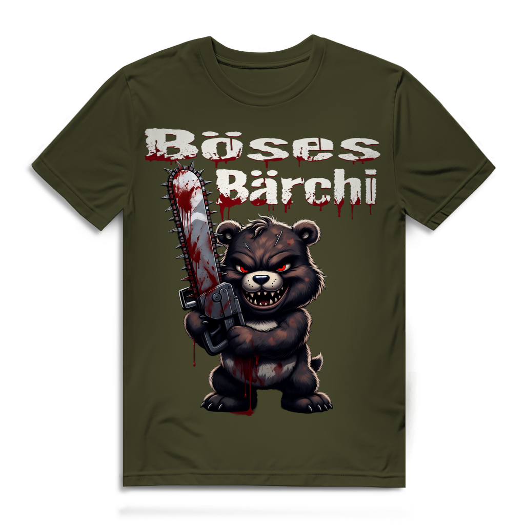 Böses Bärchi Kettensäge Herren Premium Bio T-Shirt Khaki