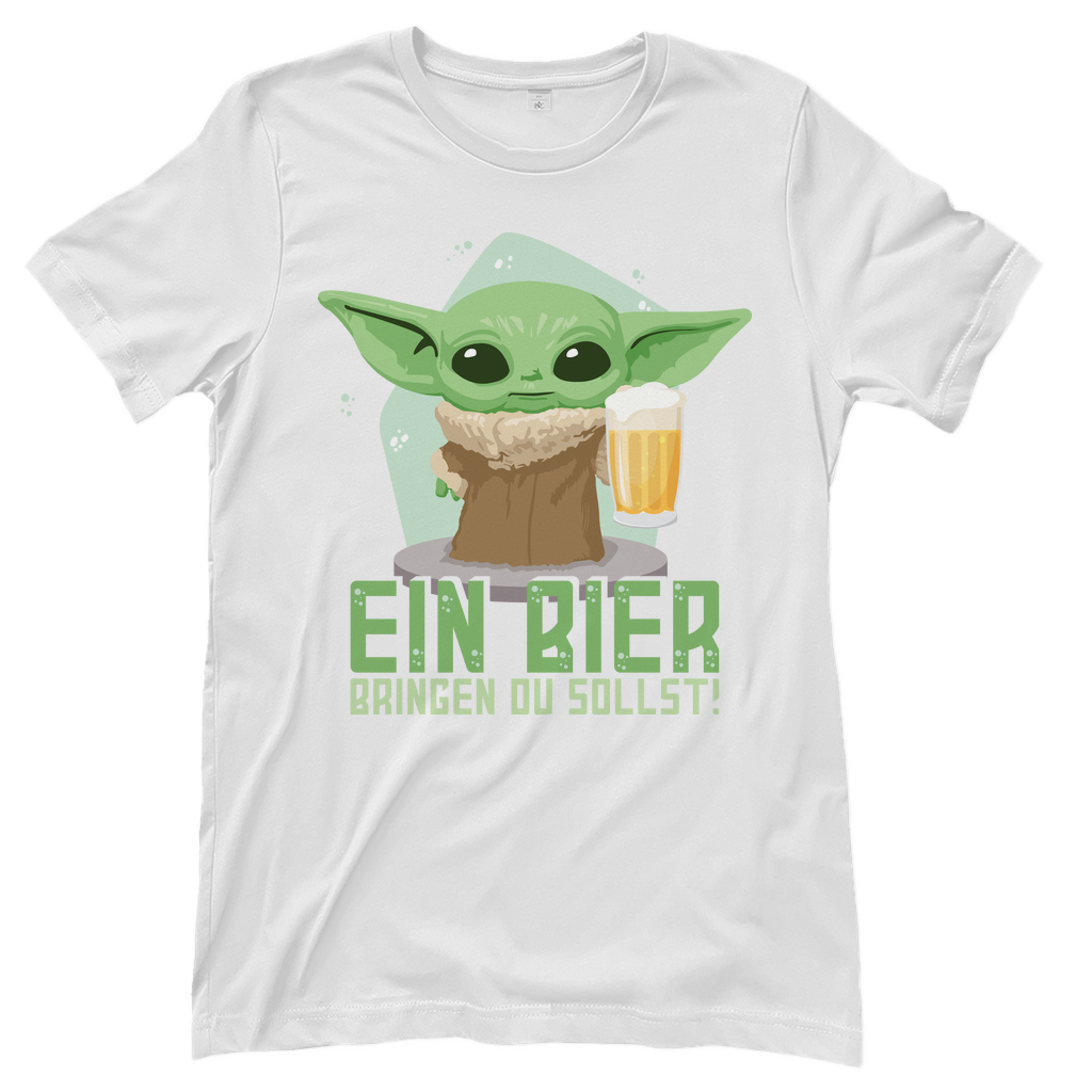 Ein Bier bringen du sollst Baby Yoda Grogu - Damenshirt