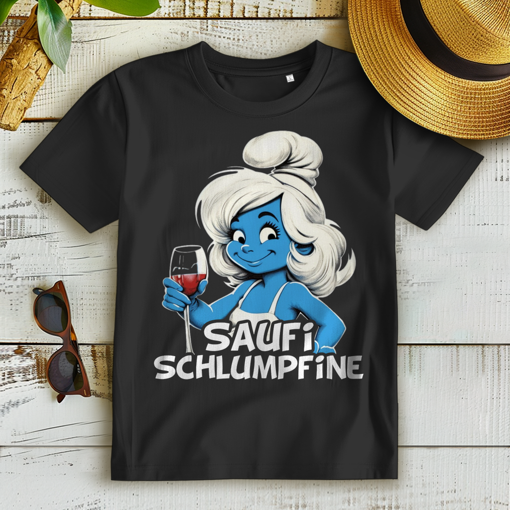 Saufi Schlumpfine Schlumpf - Damen Premium Bio T-Shirt Black