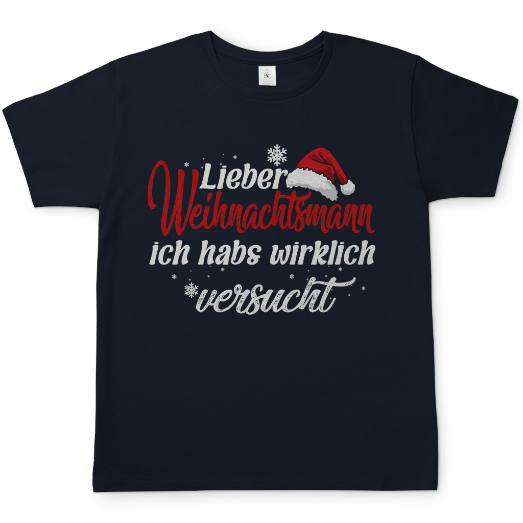 Lieber Weihnachtsmann Partnerlook - ich habs wirklich versucht - Herren Shirt Navy