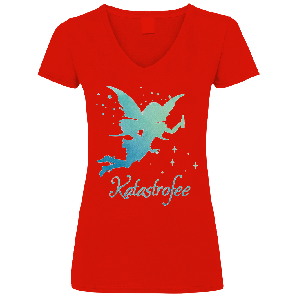 Katastrofee - Prinzessin Aquarell - V-Neck Damenshirt