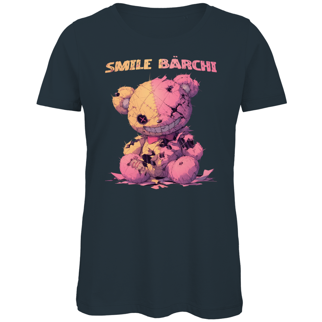 Smile Bärchi - Damen Premium Bio T-Shirt Dark Grey