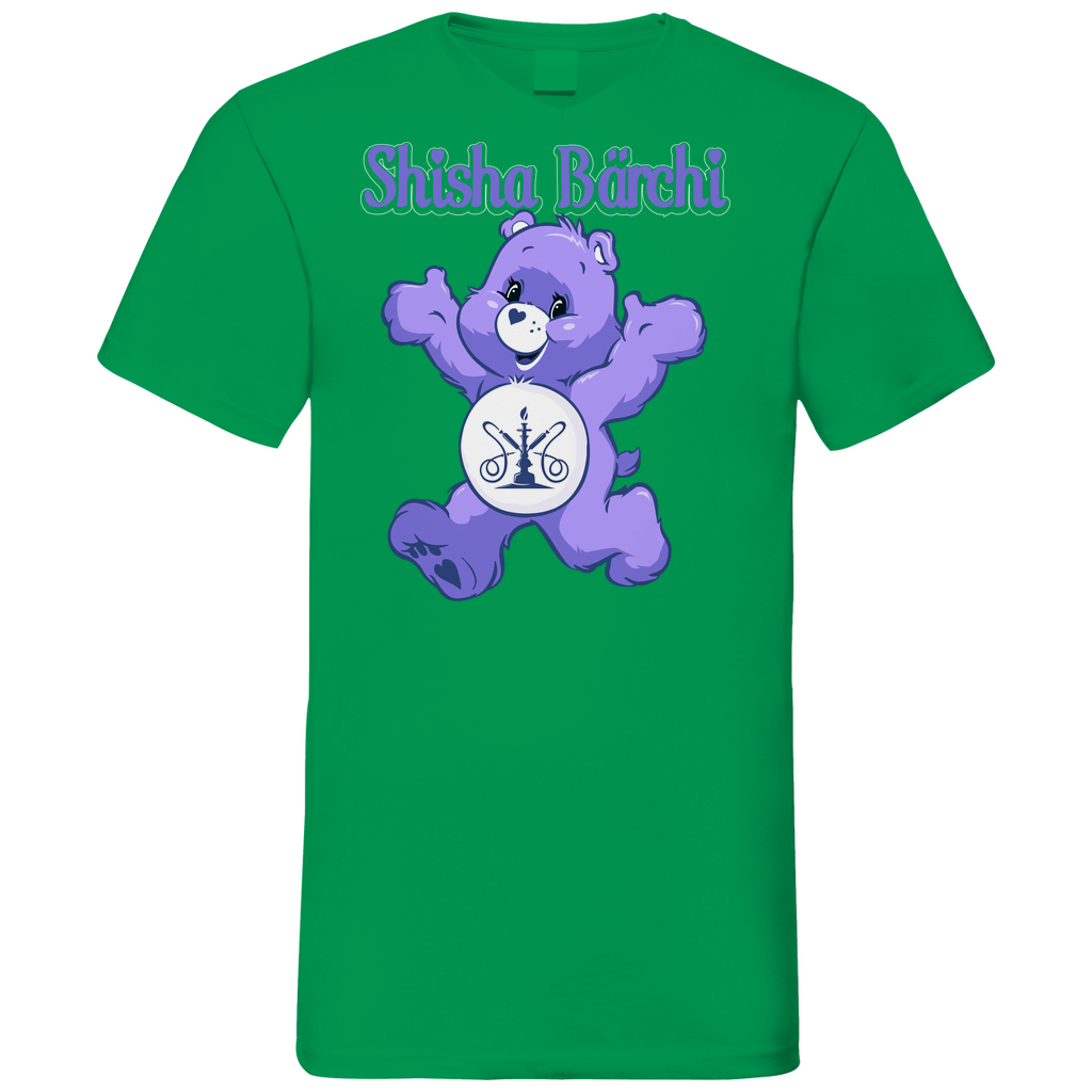 Shisha Bärchi - Glücksbärchi - Herren V-Neck Shirt Kelly Green