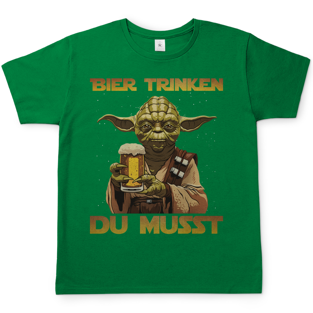 Bier trinken du musst - Yoda Star Wars - Herren Shirt Kelly Green
