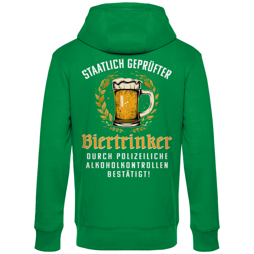 Staatlich geprüfter Biertrinker - Unisex Hoodie Kelly Green
