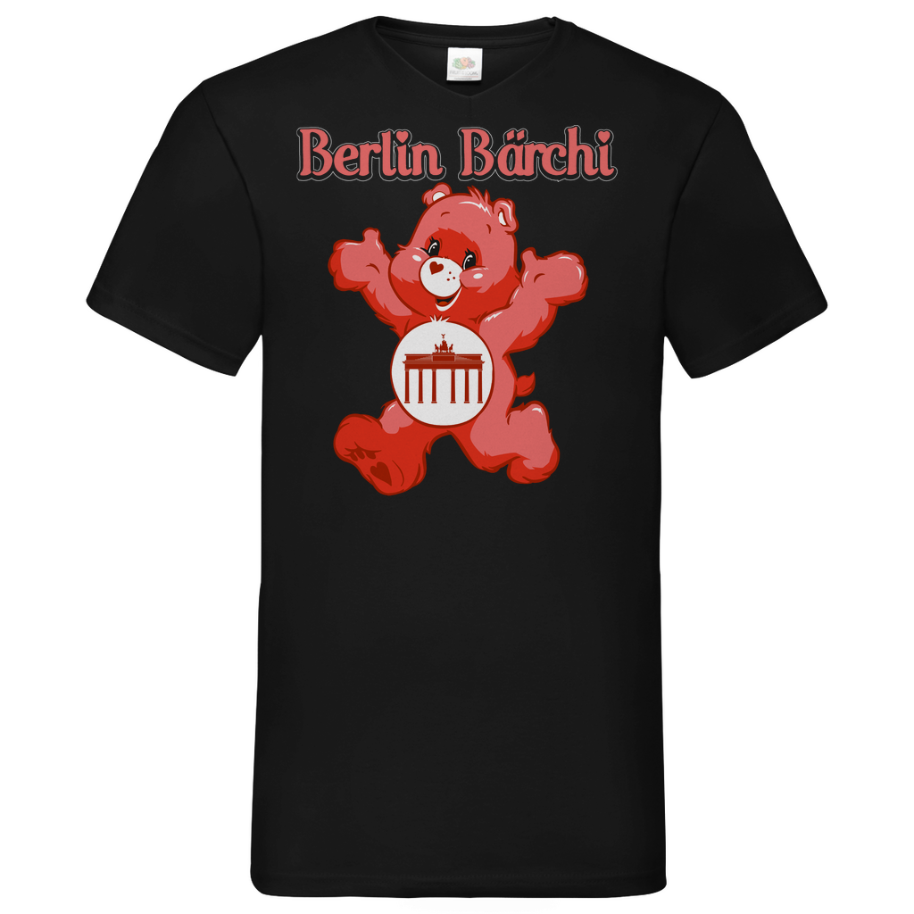 Berlin Bärchi - Glücksbärchi - Herren V-Neck Shirt Black