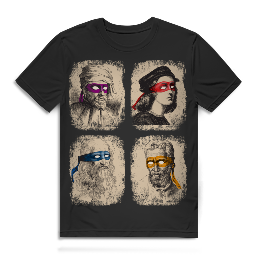 Ninja Turtles Renaissance Mashup – Kunst trifft Cartoon Kult für Männer Shirt Black
