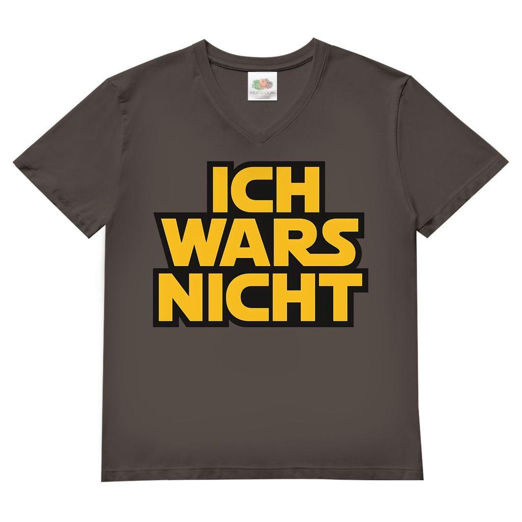Ich Wars Nicht - Herren V-Neck T-Shirt Light Graphite Solid