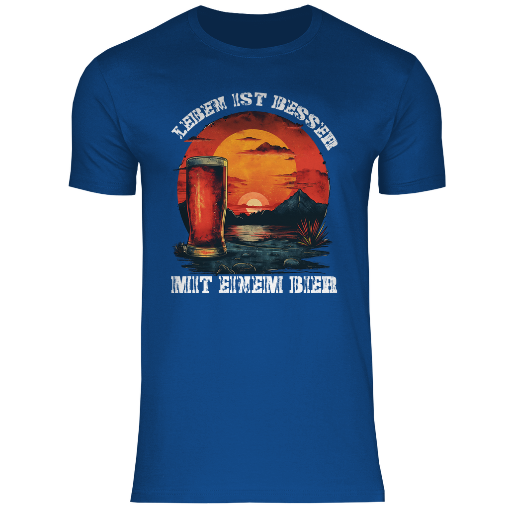Leben ist besser mit einem Bier - Herren Shirt Royal Blue