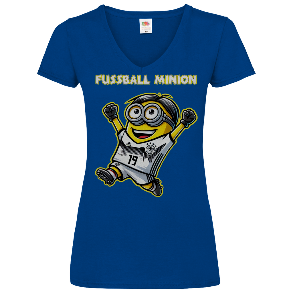 Fussball Minion - V-Neck Damenshirt