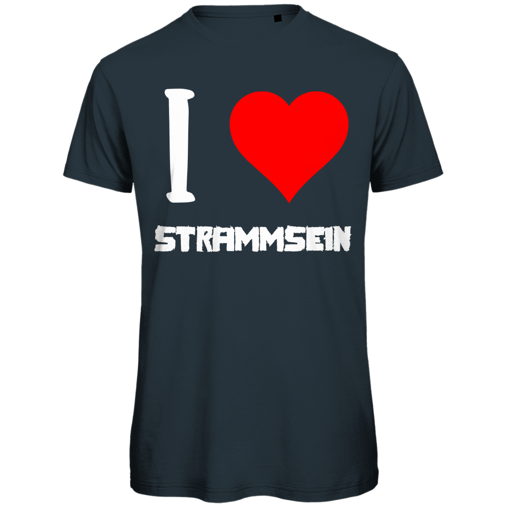 I love Strammsein - Herren Premium Bio T-Shirt Dark Grey Solid