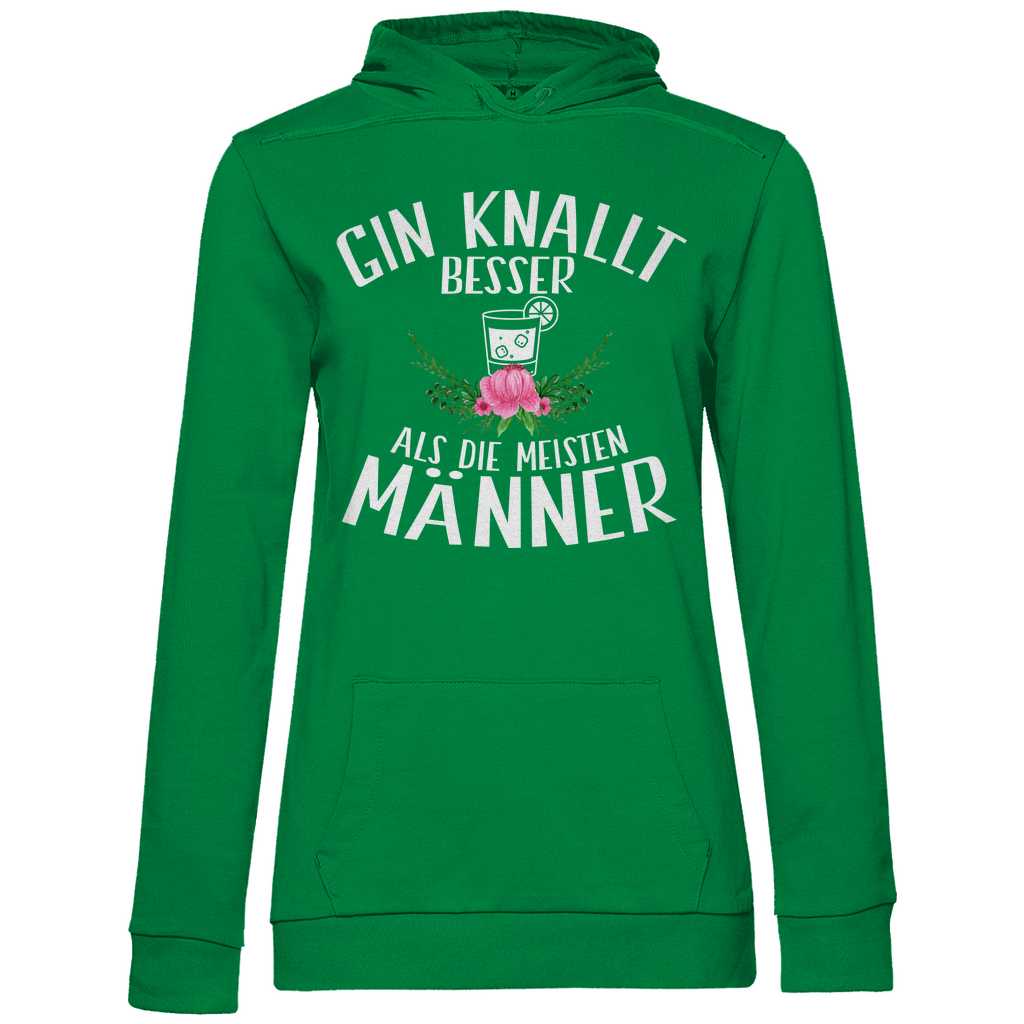Gin knallt besser als die meisten Männer - Damen Hoodie Kelly Green