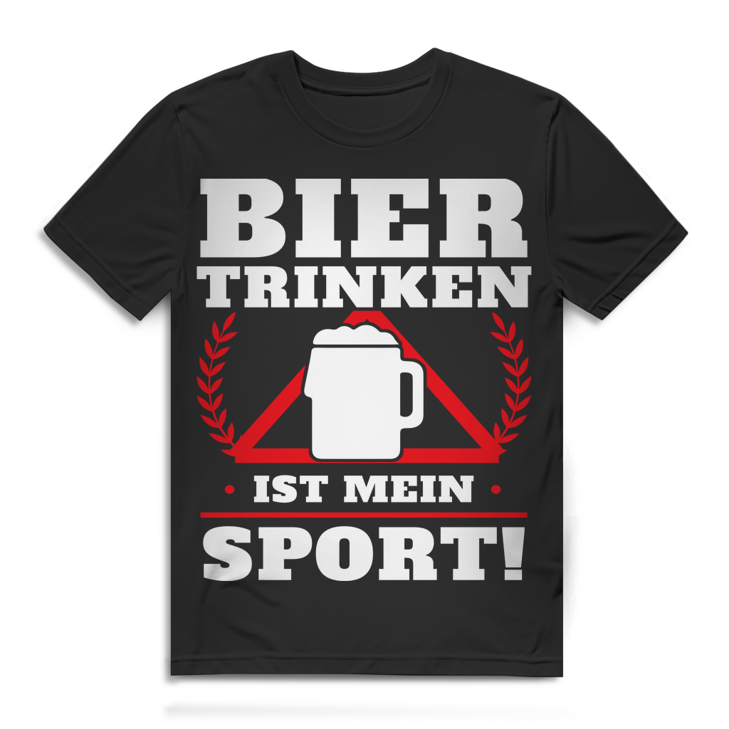 Bier trinken ist mein Sport – Lustiges Herren T-Shirt für Bierliebhaber Black