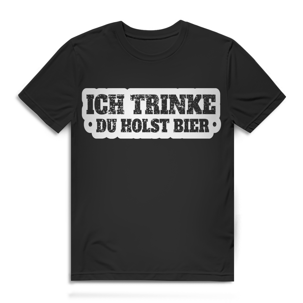 Männer Shirt mit Aufdruck: Ich trinke du holst Bier – Perfekt für Party & Bar Black