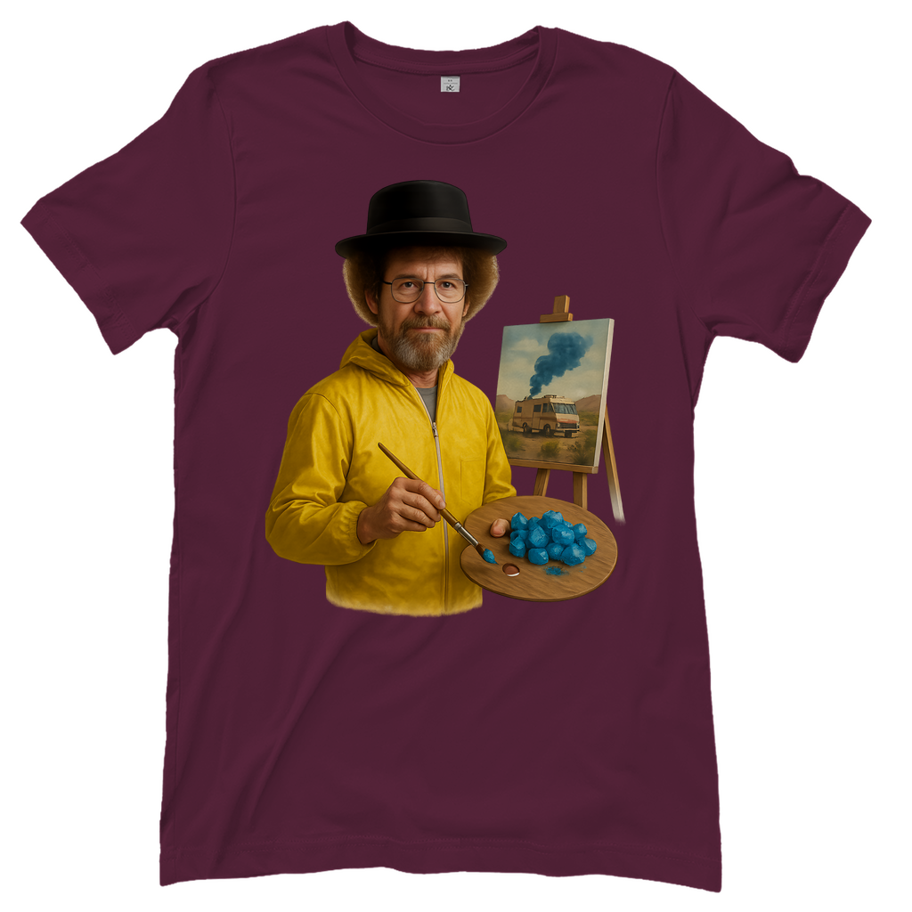 Bob Ross x Walter White Breaking Bad Mashup - Damen T-Shirt Burgundy