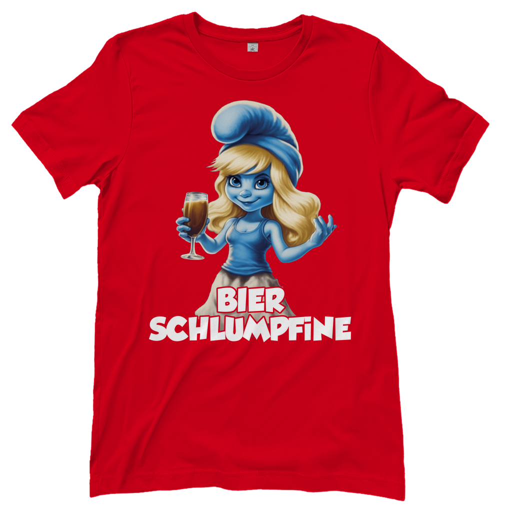 Bier Schlumpfine Grafik - Damenshirt Red