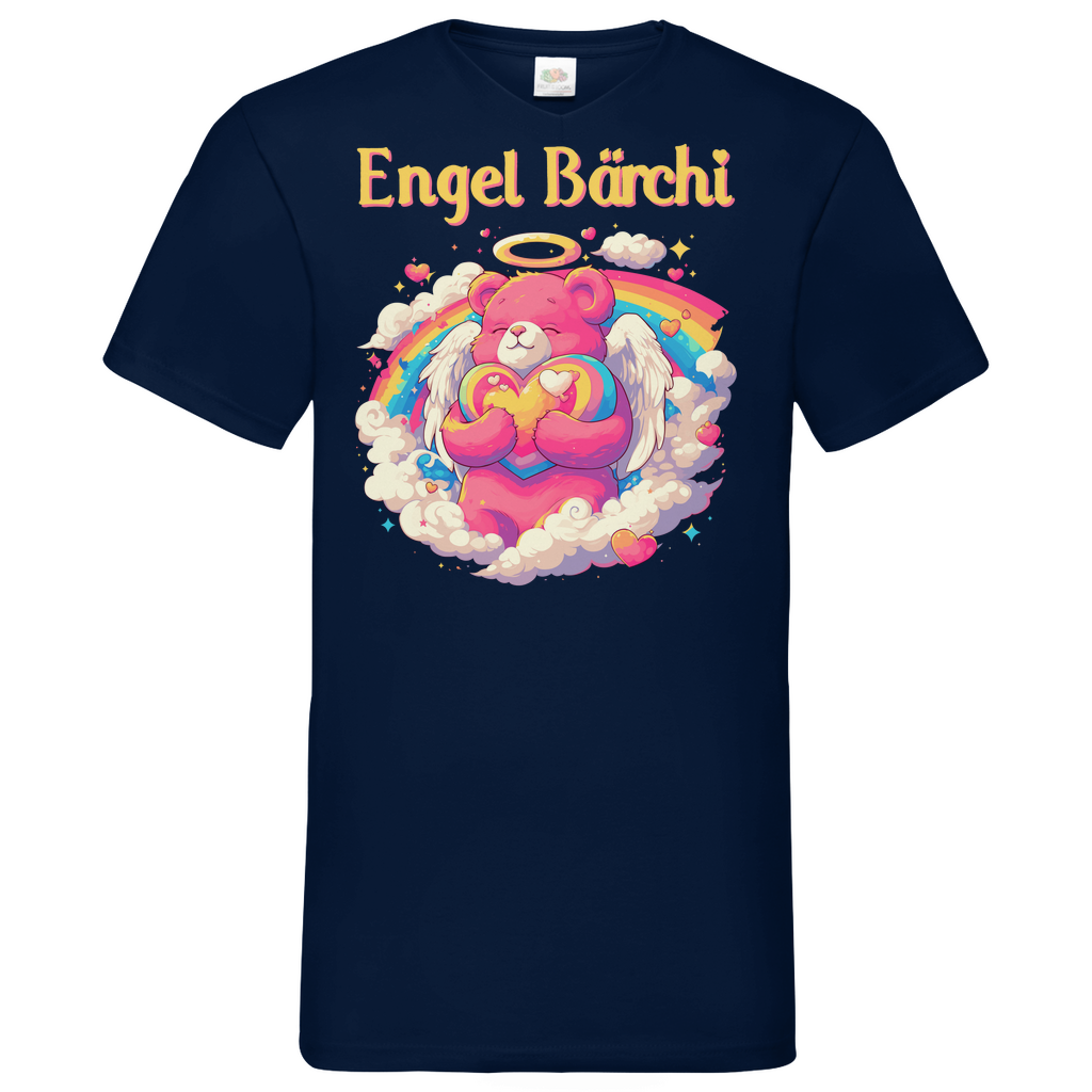 Engel Bärchi - Glücksbärchi - Herren V-Neck Shirt Navy