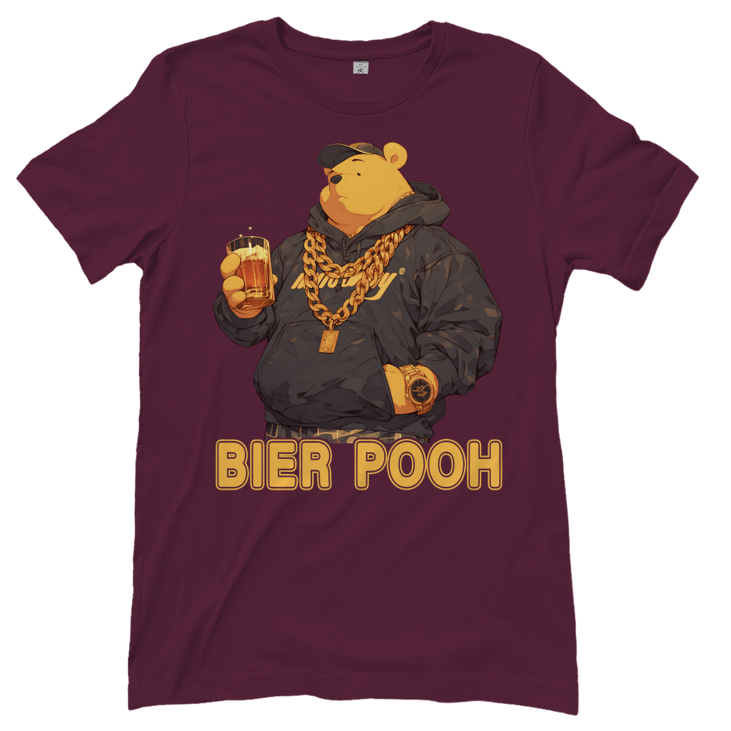 Winnie the Bier Pooh - Damenshirt Burgundy