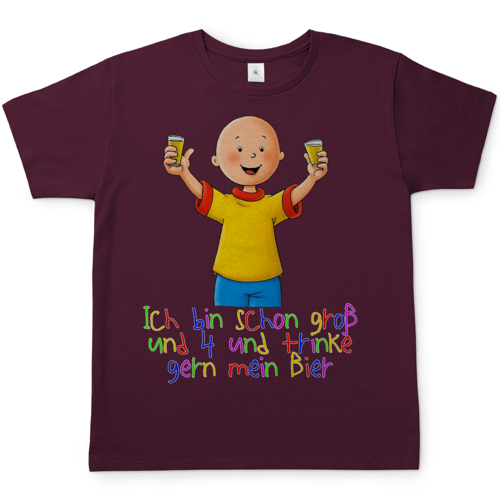 Caillou ich trinke gern mein Bier - Herren Shirt Burgundy