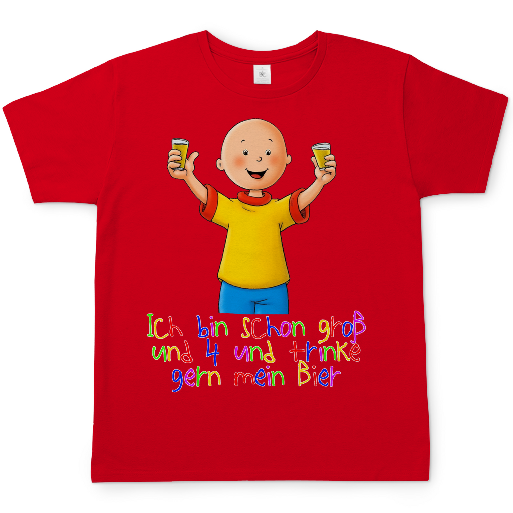Caillou ich trinke gern mein Bier - Herren Shirt Red